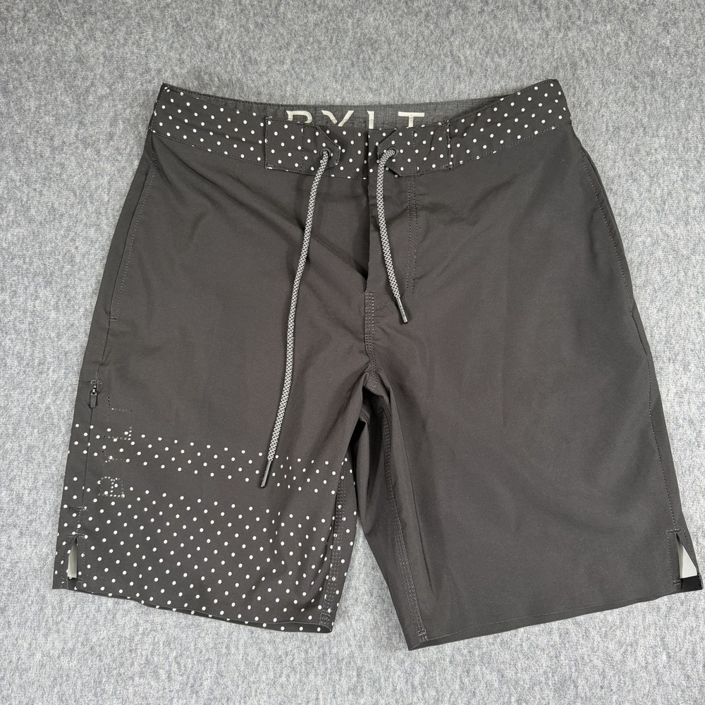 BYLT Men's Coastal Board Shorts Black Size‎ S Stretch Swim Casual